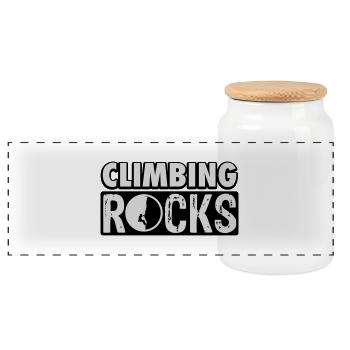 Climbing rocks - Panorama Keksdose mit Holzdeckel - Weiß - Vorne