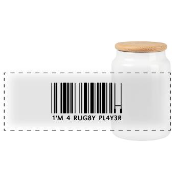 I'm a rugby player - Boîte à biscuits avec couvercle en bois - blanc - Devant
