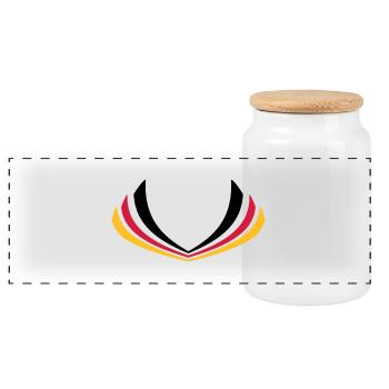 Drapeau de bande Allemagne - Boîte à biscuits avec couvercle en bois - blanc - Devant