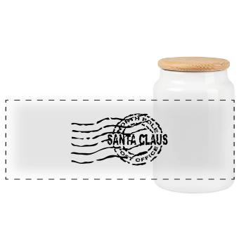 santa_claus_sc25 - Boîte à biscuits avec couvercle en bois - blanc - Devant