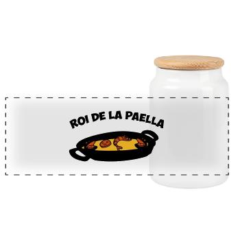 roi de la paella - Panorama Keksdose mit Holzdeckel - Weiß - Vorne