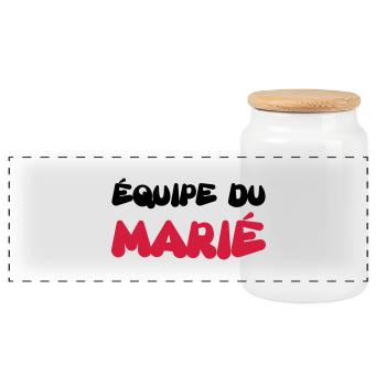 Marié / Mariage / Mariée / Marie / Couple / EVG - Boîte à biscuits avec couvercle en bois - blanc - Devant