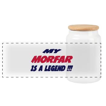 My morfar is a legend !!! - Boîte à biscuits avec couvercle en bois - blanc - Devant