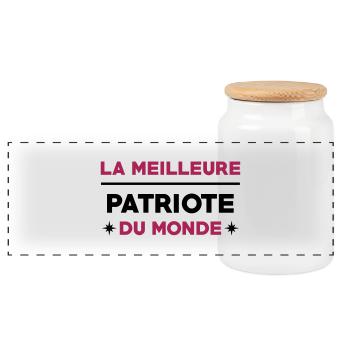 Patriote / Patriotisme / France / Chauvin Français - Boîte à biscuits avec couvercle en bois - blanc - Devant