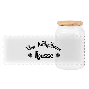Roux / Rousse / Rousseur / Style / Mode / Rouquine - Boîte à biscuits avec couvercle en bois - blanc - Devant