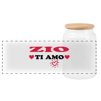 Zio ti amo - Boîte à biscuits avec couvercle en bois - blanc - Devant