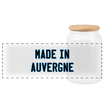 made in auvergne - Boîte à biscuits avec couvercle en bois - blanc - Devant