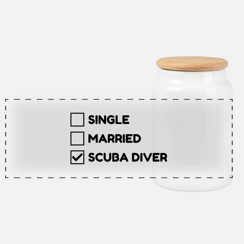 Tauchen / Taucher / Diving / Scuba Diving - Panorama Keksdose mit Holzdeckel - Weiß