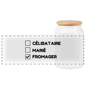 Fromager / Fromage / Travail / Métier / Job - Boîte à biscuits avec couvercle en bois - blanc - Devant