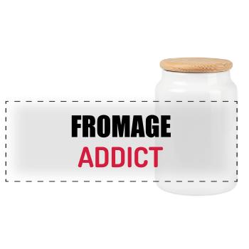 Fromager / Fromage / Travail / Métier / Job - Boîte à biscuits avec couvercle en bois - blanc - Devant
