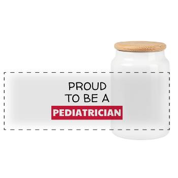 Pediatrician Kinderarzt Pédiatre Doctor Arzt - Panoramic Cookie Jar with Wooden Lid - white - Front