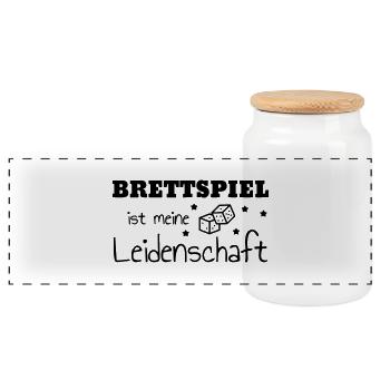 Board Game Brettspiel Jeu de Société Geek - Panoramic Cookie Jar with Wooden Lid - white - Front