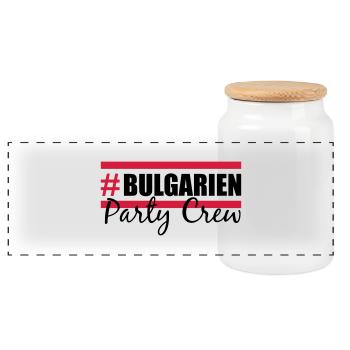 bulgarien party crew - Panorama Keksdose mit Holzdeckel - Weiß - Vorne