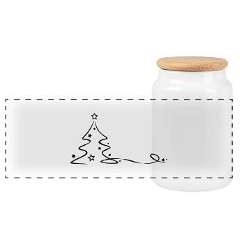Weihnachten - Weihnachtsbaum - Panorama Keksdose mit Holzdeckel - Weiß - Vorne