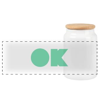 OK KPOP - Panoramic Cookie Jar with Wooden Lid - white - Front