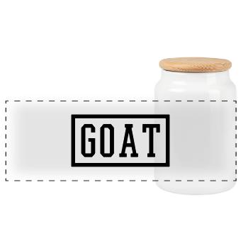 GOAT - Panorama Keksdose mit Holzdeckel - Weiß - Vorne