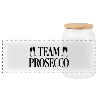Équipe Prosecco - Boîte à biscuits avec couvercle en bois - blanc - Devant