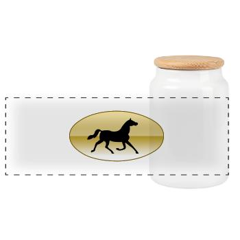Cheval - Boîte à biscuits avec couvercle en bois - blanc - Devant