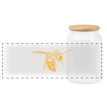 Cool Guêpe Insecte Croquis Guêpe graphique Amoureux des animaux - Boîte à biscuits avec couvercle en bois - blanc - Devant