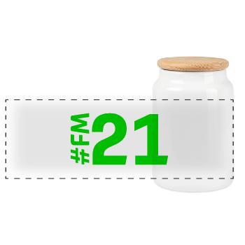 FM21 - Panoramic Cookie Jar with Wooden Lid - white - Front