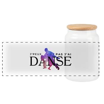 I Can't I Danced - Humor Gift Idea - Panoramic Cookie Jar with Wooden Lid - white - Front