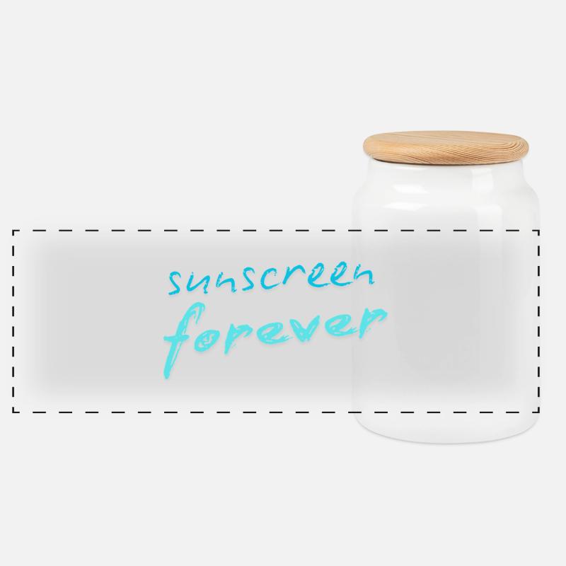 Sunscreen forever - Panorama Keksdose mit Holzdeckel - Weiß