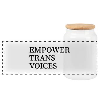 Empower Trans Voices - Schutz der Rechte von Transgendern - Panorama Keksdose mit Holzdeckel - Weiß - Vorne