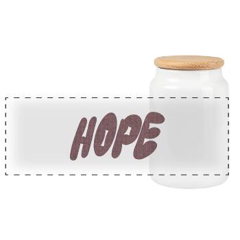 Hope – Knitting - Panoramic Cookie Jar with Wooden Lid - white - Front