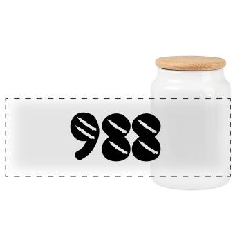 988 map tattoo Nouvelle Caledonie - Boîte à biscuits avec couvercle en bois - blanc - Devant