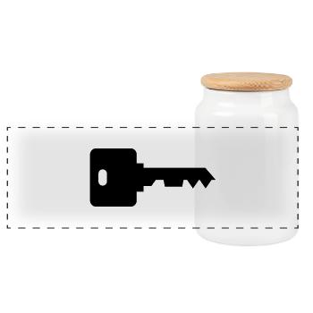House key - Panoramic Cookie Jar with Wooden Lid - white - Front