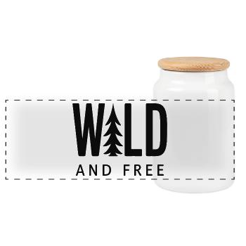 Nature Forêt Sauvage et Libre - Boîte à biscuits avec couvercle en bois - blanc - Devant