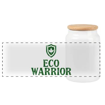 Eco Warrior Nature Conservation Environmental Protection - Panoramic Cookie Jar with Wooden Lid - white - Front