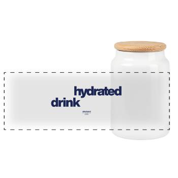 stay hydrated drink schorle - Panorama Keksdose mit Holzdeckel - Weiß - Vorne