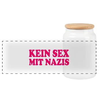 kein sex mit nazis - Panorama Keksdose mit Holzdeckel - Weiß - Vorne
