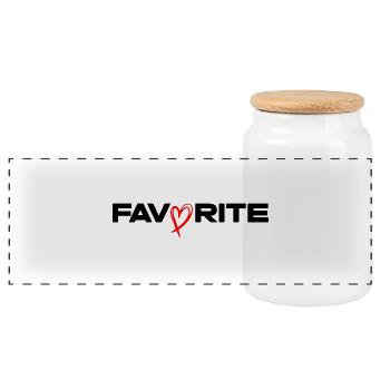 Ligne Cœur à la main libre - Boîte à biscuits avec couvercle en bois - blanc - Devant