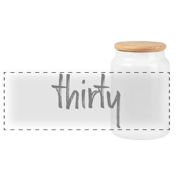 30 thirty 30. birthday gift number 30 number - Panoramic Cookie Jar with Wooden Lid - white - Front