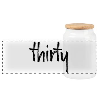 30 thirty 30. birthday gift number 30 number - Panoramic Cookie Jar with Wooden Lid - white - Front