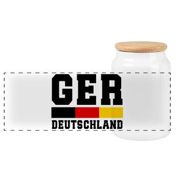 Deutschland Fußball Weltmeisterschaft - Germany - Panorama Keksdose mit Holzdeckel - Weiß - Vorne