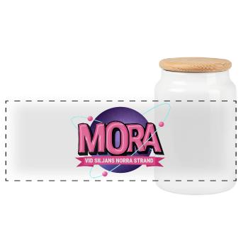 Mora - Boîte à biscuits avec couvercle en bois - blanc - Devant