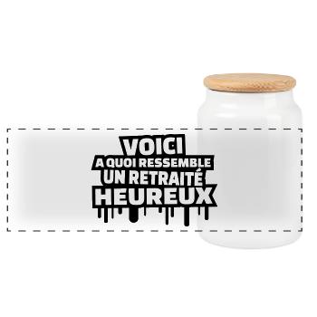 voici à quoi ressemble un retraité heureux - Boîte à biscuits avec couvercle en bois - blanc - Devant