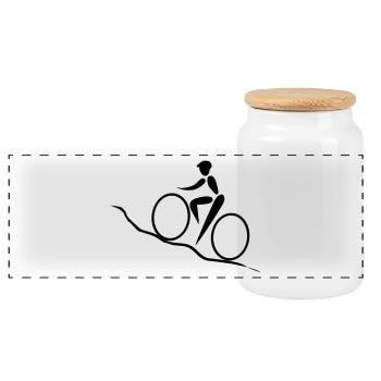 vélo Trail - Boîte à biscuits avec couvercle en bois - blanc - Devant