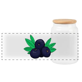 Acai Beeren Kohlpalme Beere - Panorama Keksdose mit Holzdeckel - Weiß - Vorne