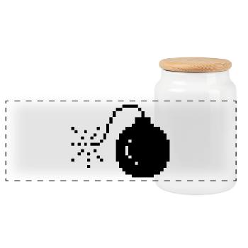 bombe - Boîte à biscuits avec couvercle en bois - blanc - Devant