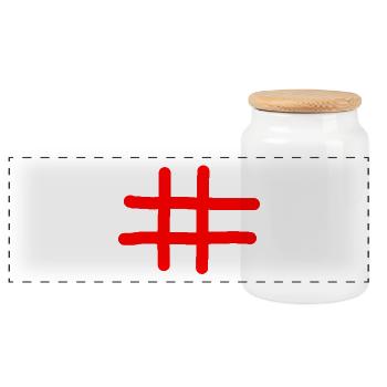 hashtag - Panoramic Cookie Jar with Wooden Lid - white - Front