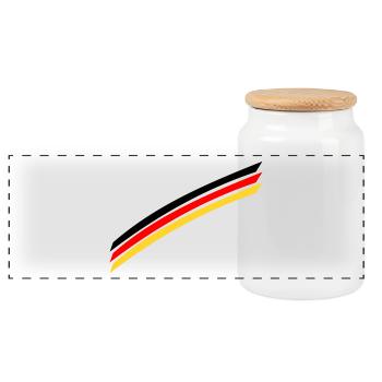 Germany flag - Panoramic Cookie Jar with Wooden Lid - white - Front