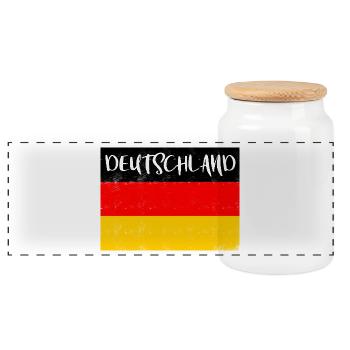 Germany flag, Germany flag, world champion - Panoramic Cookie Jar with Wooden Lid - white - Front