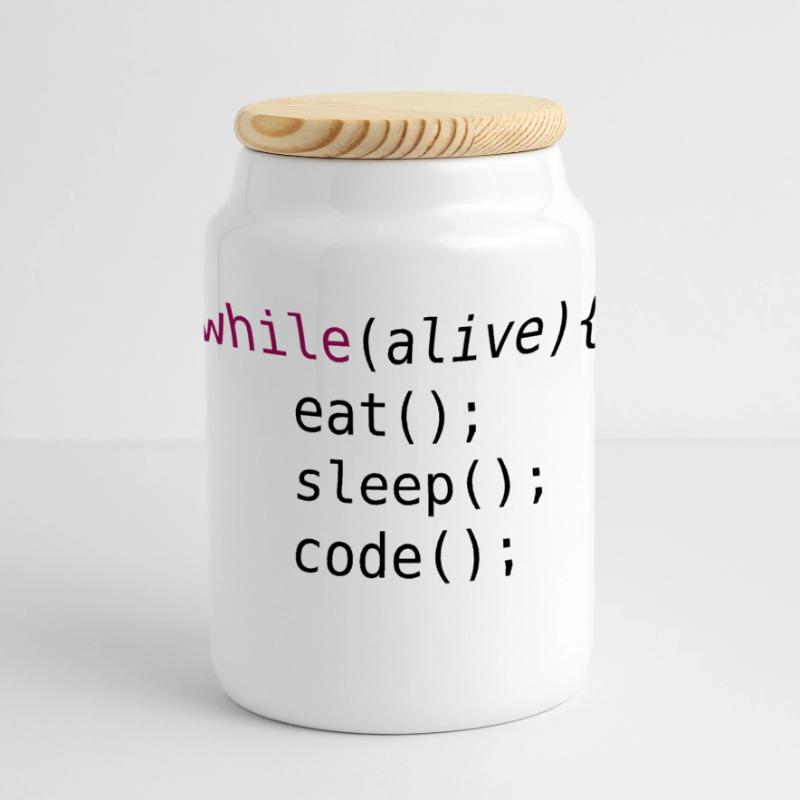 Code source drôle Boîte à biscuits avec couvercle en bois