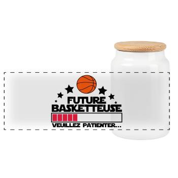 future basketteuse - Boîte à biscuits avec couvercle en bois - blanc - Devant