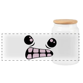 Evil Look Comic - Panorama Keksdose mit Holzdeckel - Weiß - Vorne