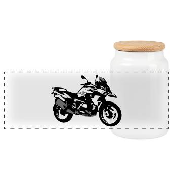 R 1250GS_dreifarbig - Panorama Keksdose mit Holzdeckel - Weiß - Vorne